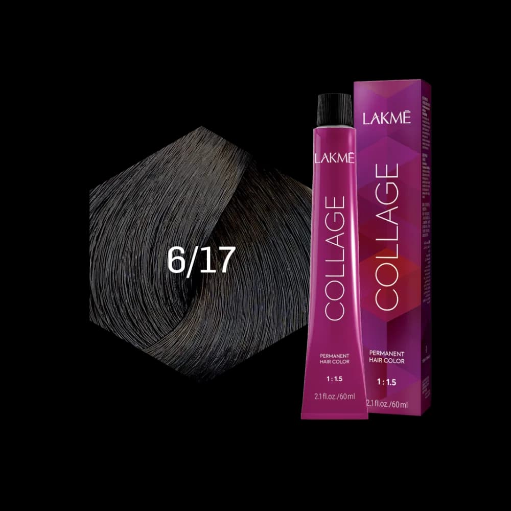 Lakme Collage Permanent Hair Color Unisex - 6/17 | Dark Ash Blonde