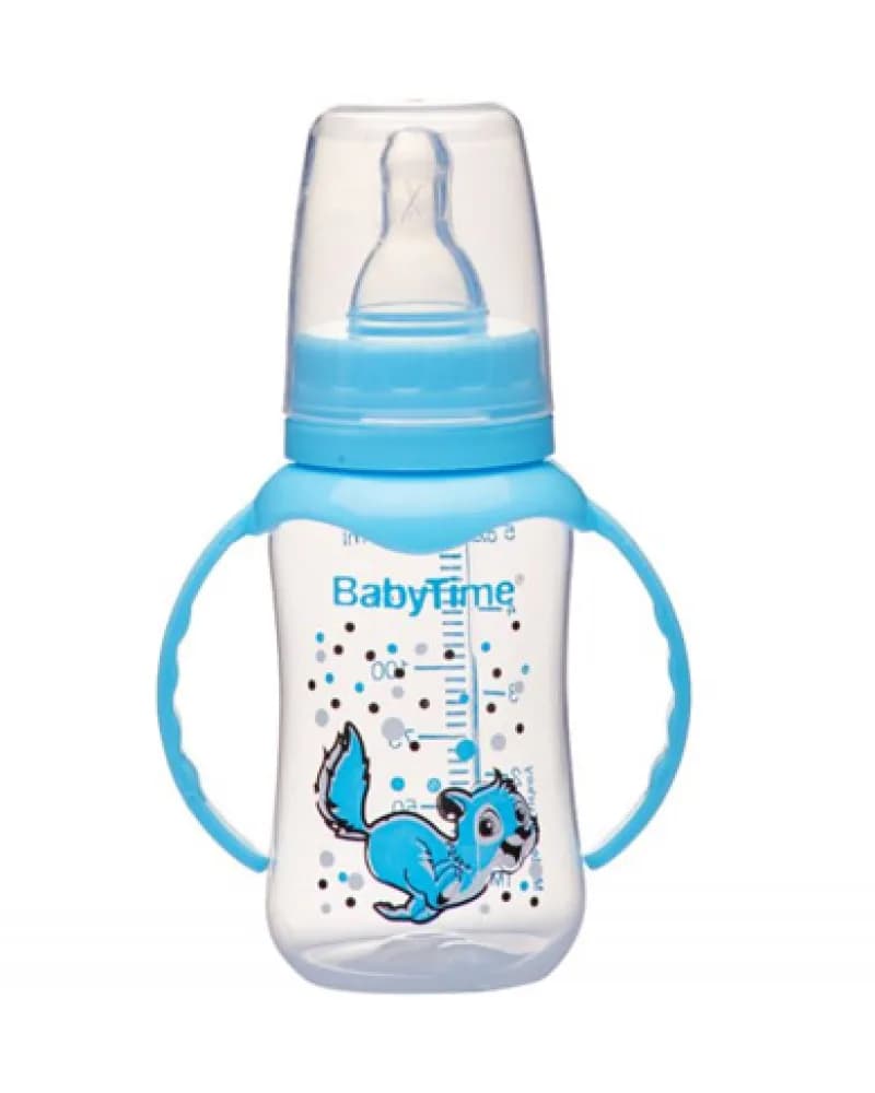 BabyTime plastic baby bottle with handle