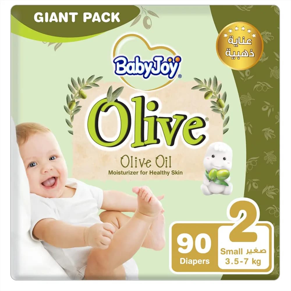 Baby Joy Healthy Skin Diapers with Olive Oil, Size 2, 90-pack