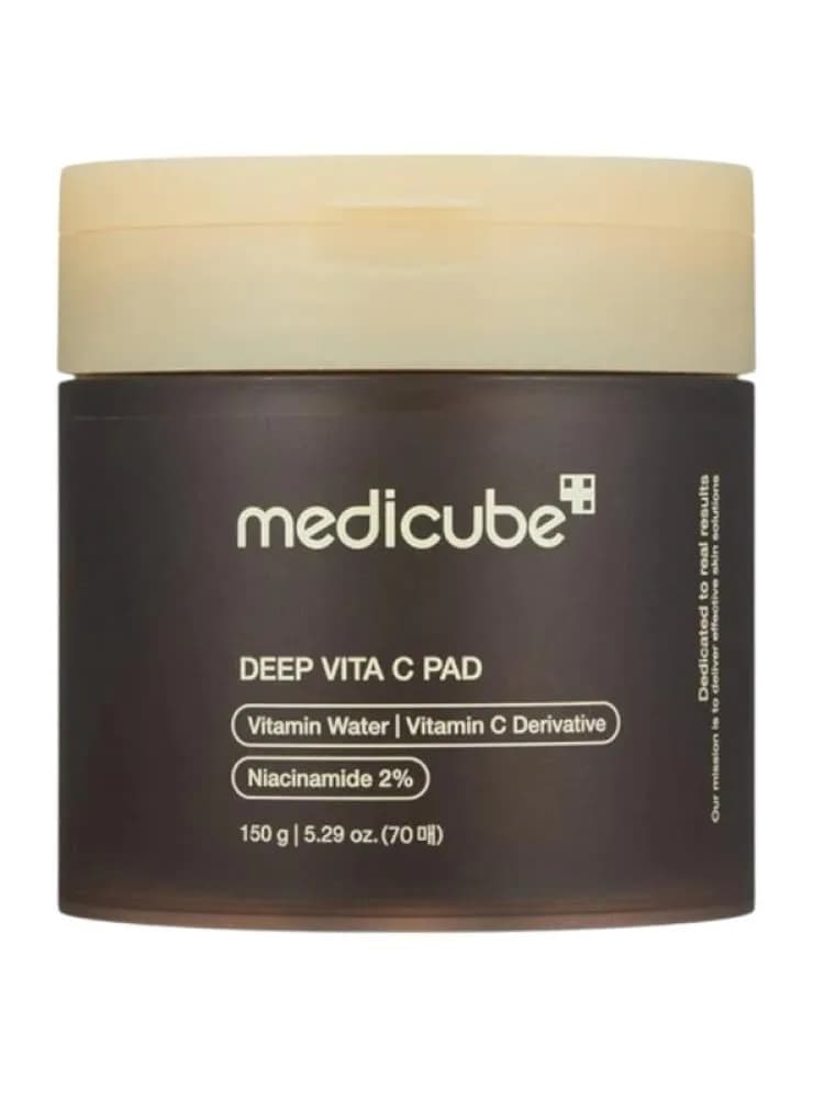 Medicube - Deep Vita C Toner Cotton Pads for Dark Spot Lightening - 70 Pads