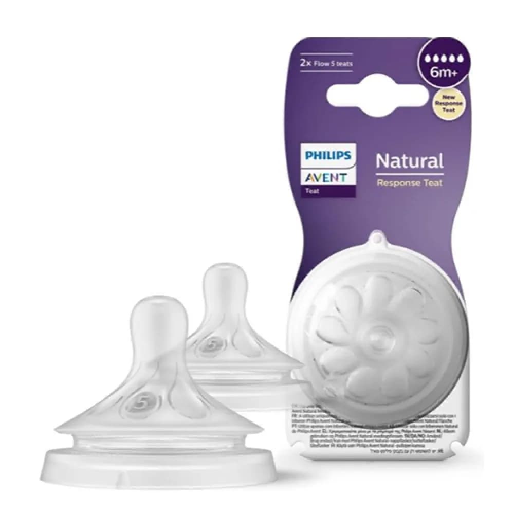 Philips Avent Naturals Flow Nipple (5) From 6 Months 2 Pack 965/02