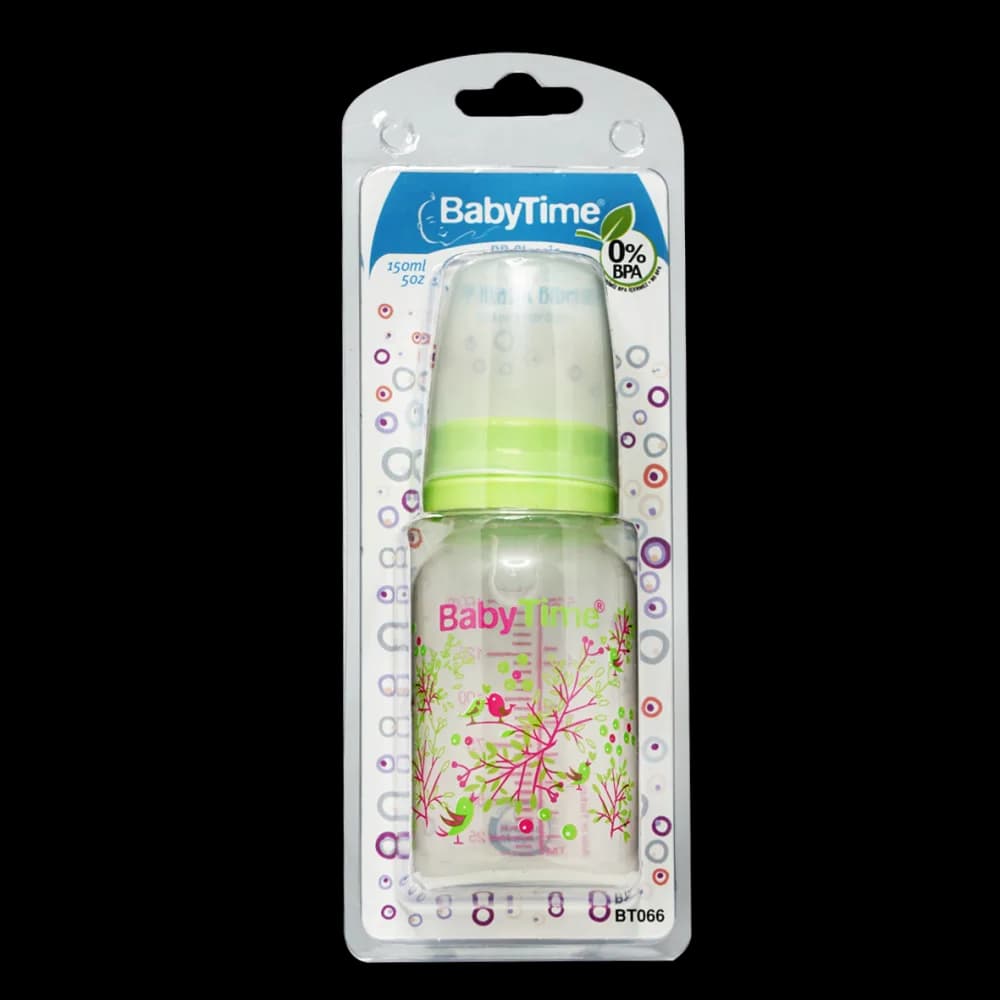 Baby Time plastic baby feeding bottle, 150ml capacity