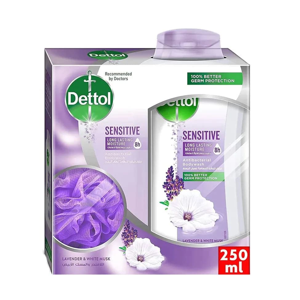 Shower Gel Sensitive 250 ml With Loofah By Dettol