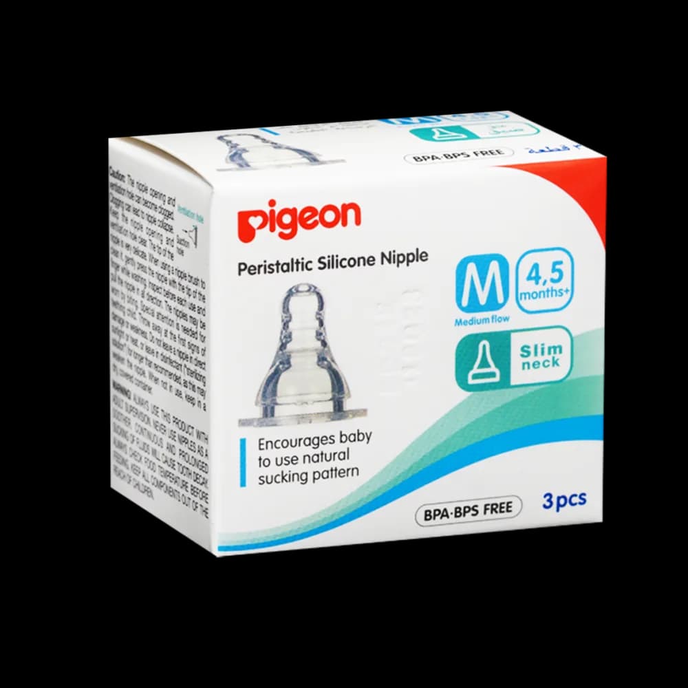 Pigeon Medium Flexible Nipple Feeding Set, 3-Pack