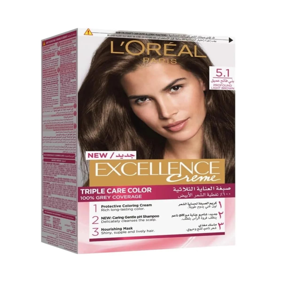 L'Oréal Paris Excellence Creme Triple Care Hair Color 5.1 Deep Light Brown