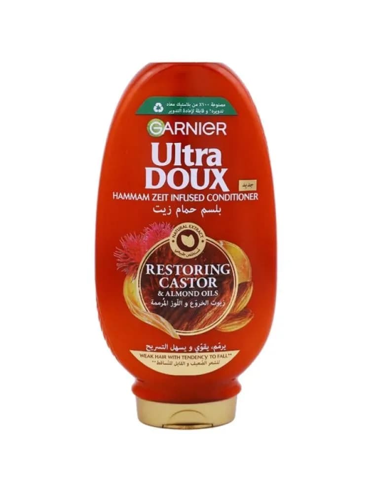 Garnier Ultra Doux Conditioner with Castor Oil and Almond Oil Extract, 360ml