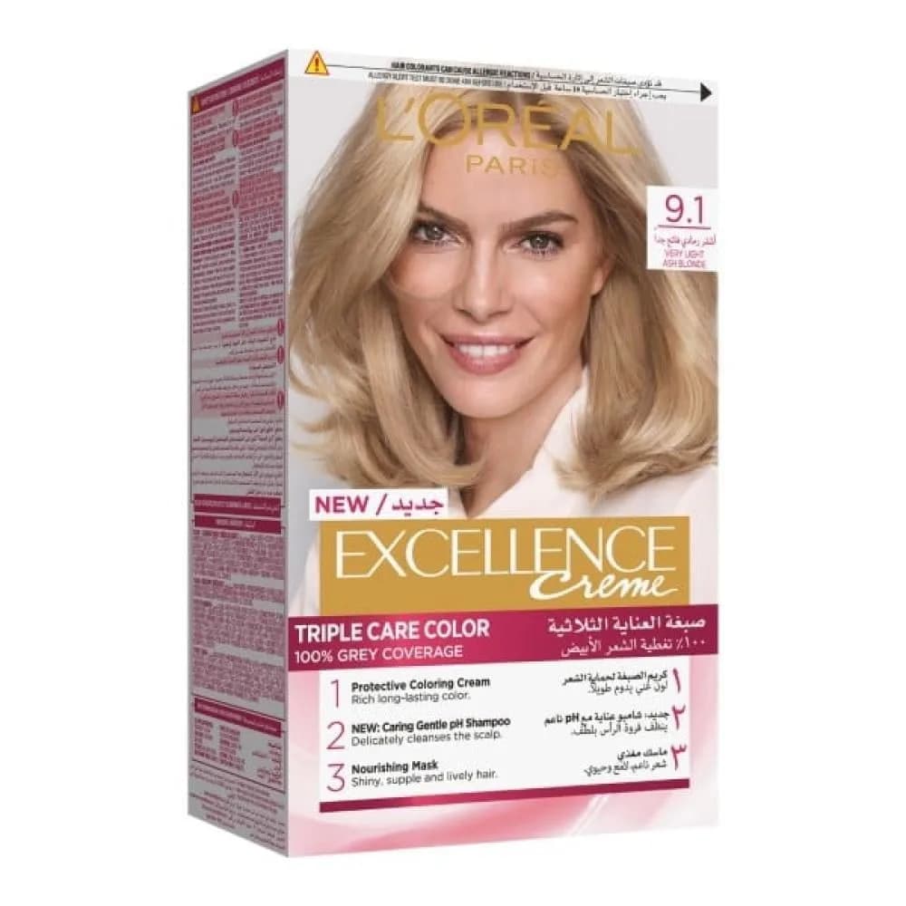 L'Oréal X-Lance Hair Color Cream, Very Light Ash Blonde - 9.1