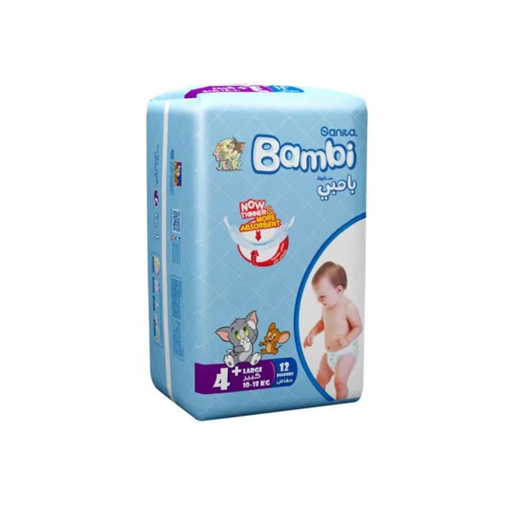 Bambi size (4+) small pack 12 diapers