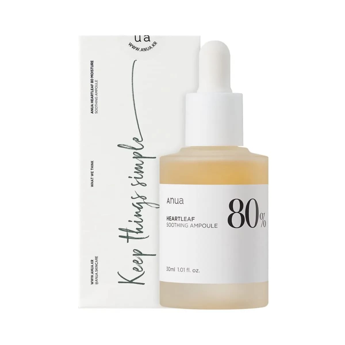 Anwa Heart Leaf Soothing Serum 80% Moisturizer for Irritated Skin - 30ml