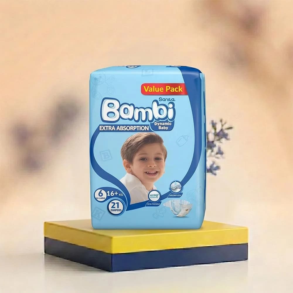 Sanita Bambi Size 6 Diapers, 21-Pack